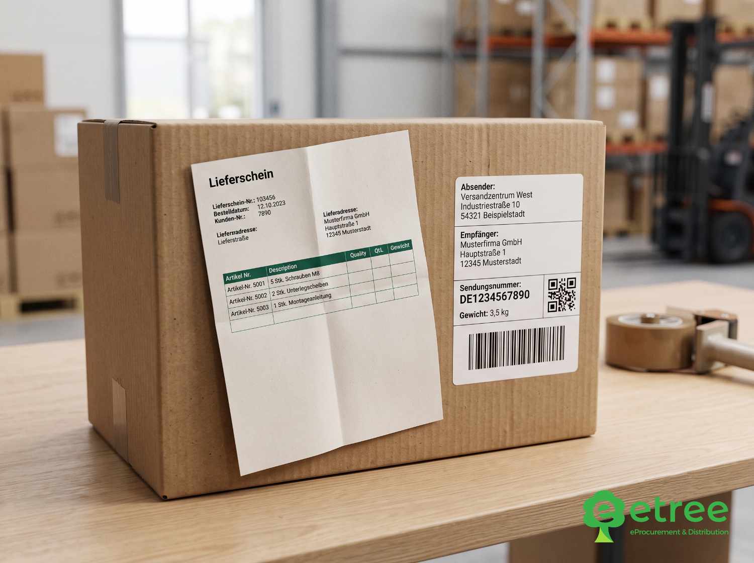 Neutraler Lieferschein und neutrales Versandlabel für White-Label-Lieferungen
