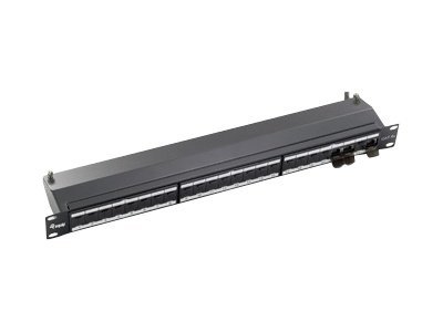 Equip Patch Panel - Patch Panel - CAT 6a - STP - RJ-45 X 24 - Schwarz, RAL 9005 - 1U - 48.3 cm (19")