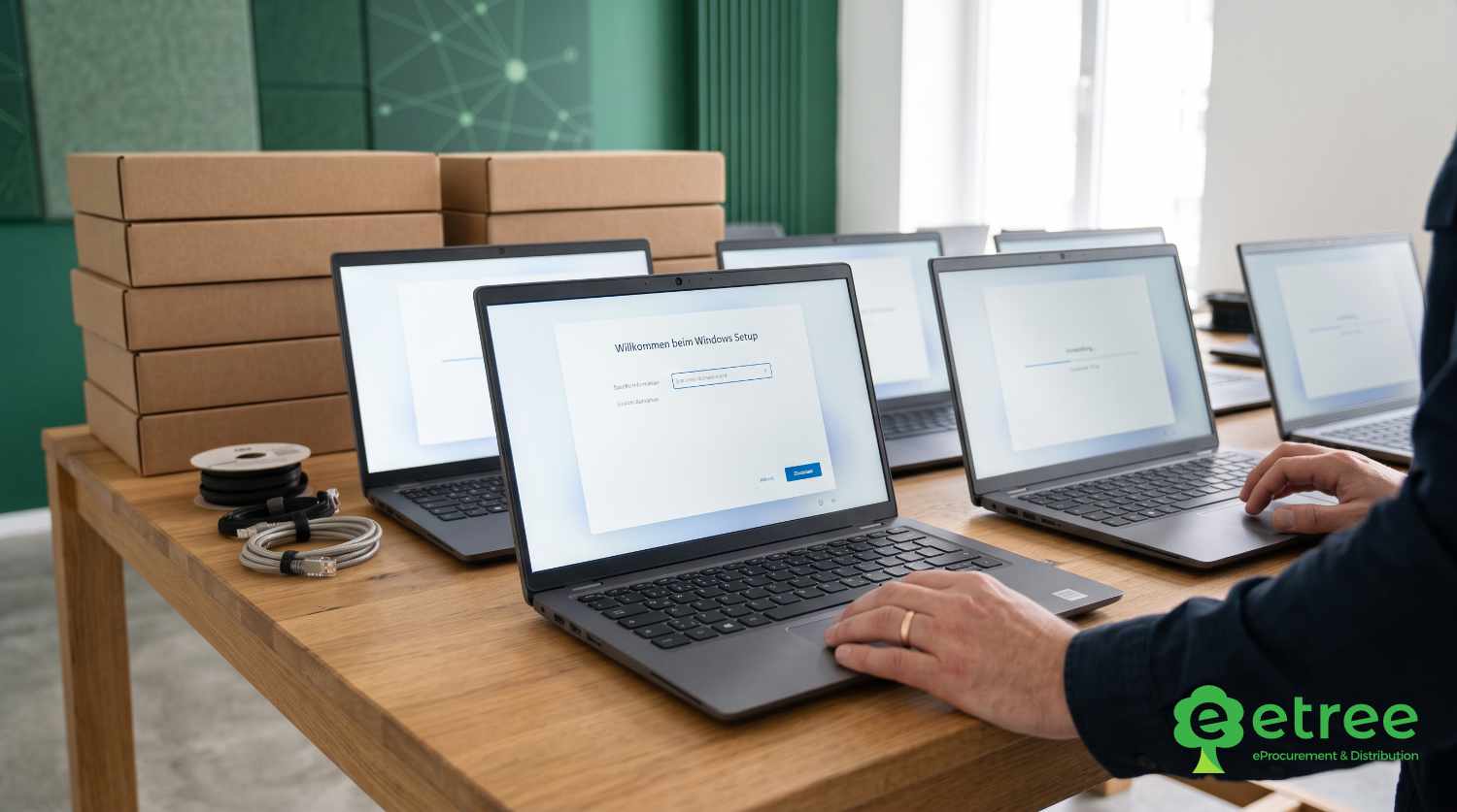 Vorkonfiguration und Imaging mehrerer Notebooks während eines IT-Rollouts